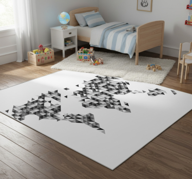 Dywan winylowy mapa świata w odcieniach szarości - TenStickers