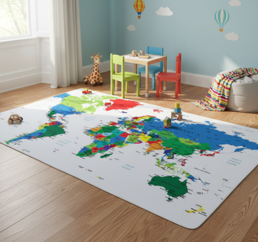 Dywan winylowy mapa świata w pełnym kolorze - TenStickers
