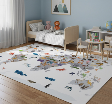 Dywan winylowy mapa świata w stylu nordyckim - TenStickers