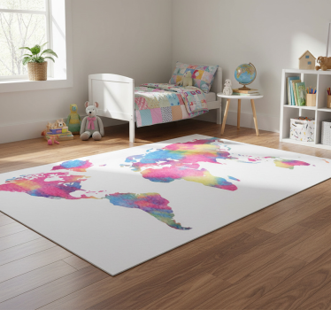 Dywan winylowy mapa świata w stylu tie dye - TenStickers