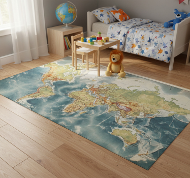 Dywan winylowy mapa świata w stylu vintage - TenStickers
