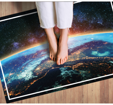 Dywan winylowy mapa świata widok planetarny - TenStickers