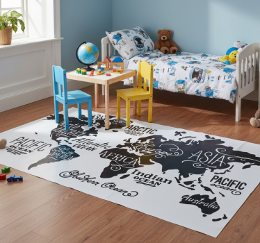 Dywan winylowy mapa świata z detalami - TenStickers