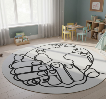 Dywan winylowy mapa świata ziemia w stylu minimalistycznym - TenStickers