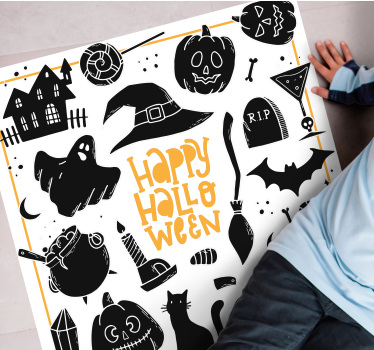 Dywan winylowy na halloween symbole świąteczne - TenStickers
