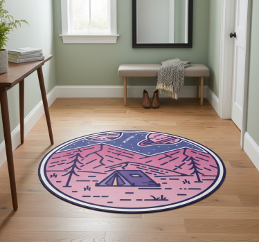 Dywan winylowy natura scena przygody na campingu - TenStickers