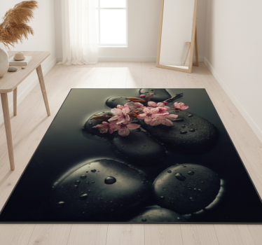Dywan winylowy natura w stylu zen z kamieniem do toalety - TenStickers