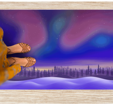 Dywan winylowy natura zorza polarna na nocnym niebie - TenStickers