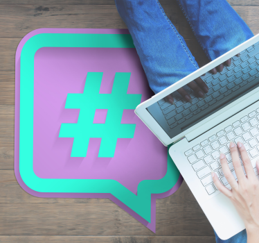 Dywan winylowy nowoczesny hasztag - TenStickers