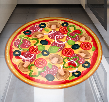 Mata na podłogę okrągła włoska pizza  - TenStickers