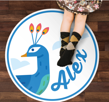 Dywan winylowy z imieniem konfigurowalny paw - TenStickers