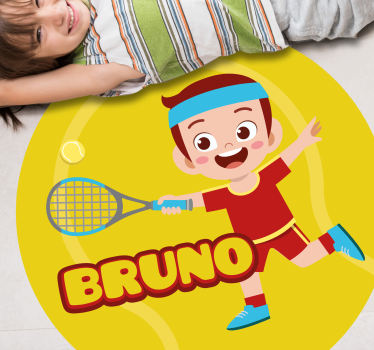 Dywan winylowy z imieniem spersonalizowane sporty - TenStickers