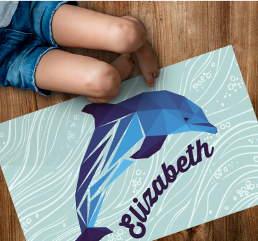 Dywan winylowy z imieniem spersonalizowany delfin - TenStickers