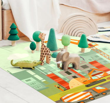 Dywan dla dzieci plac budowy winylowy - TenStickers