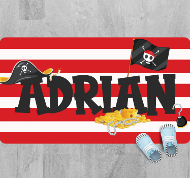 Dywan winylowy spersonalizowany kapelusz pirata - TenStickers