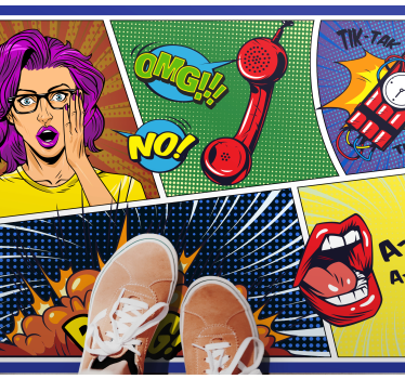 Dywan winylowy dla nastolatków reakcje w stylu komiksowym - TenStickers