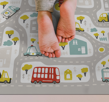 Dywan winylowy ulice ciąg komunikacyjny miasta - TenStickers