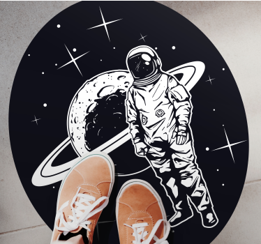 Dywan winylowy w gwiazdki kosmonauta w kosmosie - TenStickers
