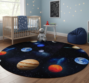 Dywan winylowy w gwiazdki kosmos i planety - TenStickers