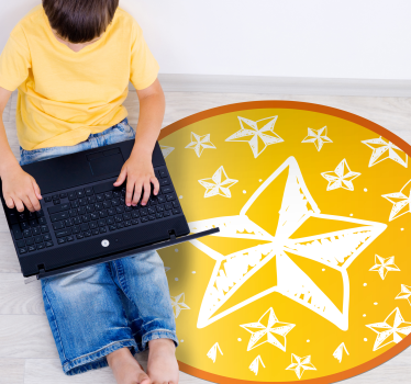 Dywan winylowy w gwiazdki motyw gwiaździstego żółtego - TenStickers