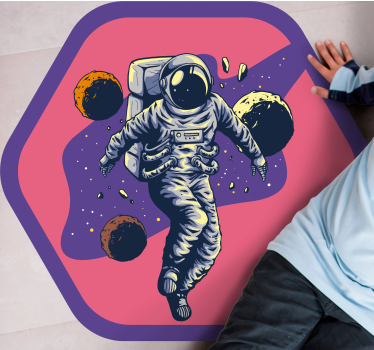 Dywan winylowy w gwiazdki podróż odkrywcy kosmosu - TenStickers