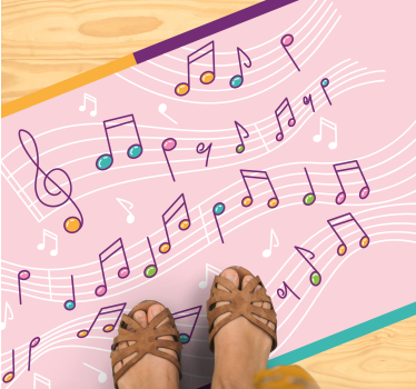 Dywan winylowy dla nastolatków przepływ nut melodycznych - TenStickers