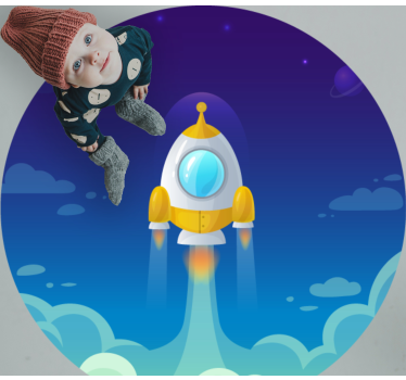Dywan winylowy w gwiazdki scena startu rakiety - TenStickers