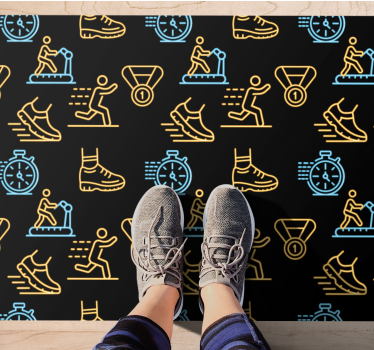 Dywan winylowy dla nastolatków wzór ikon fitness - TenStickers