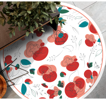 Dywan winylowy w kwiaty i rośliny kwitnący element kwiatowy - TenStickers