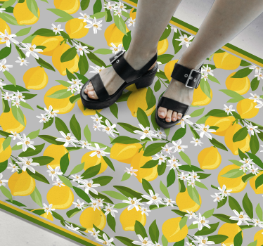 Dywan winylowy do kuchni motyw kwiatu cytryny - TenStickers