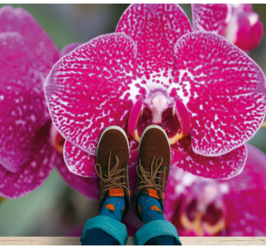 Dywan winylowy w kwiaty i rośliny żywe orchidee w kwiatach - TenStickers