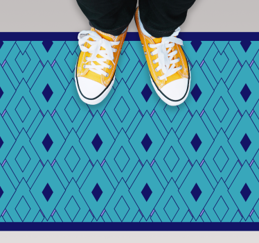 Dywan winylowy wzór geometryczny niebieskie diamenty - TenStickers