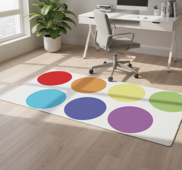Dywan winylowy wzór geometryczny tęczowe duże kropki - TenStickers