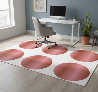 Dywan winylowy wzór geometryczny w różowe złote kropki - TenStickers