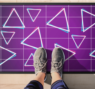 Dywan winylowy wzór geometryczny żywy motyw trójkątów - TenStickers
