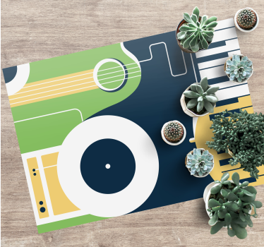Prostokątny dywan winylowy motyw instrumentu muzycznego - TenStickers