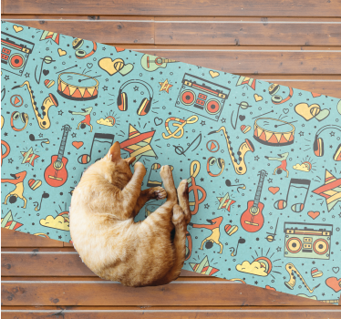 Dziecięcy dywan winylowy temat muzyczny - TenStickers