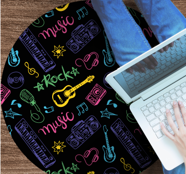 Dywan winylowy dla młodzieży motyw muzyczny w gitary - TenStickers