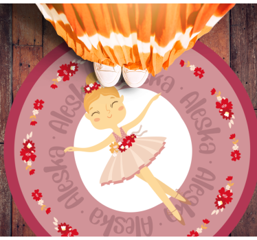 Dziecięcy dywan winylowy balet taniec z imieniem - TenStickers