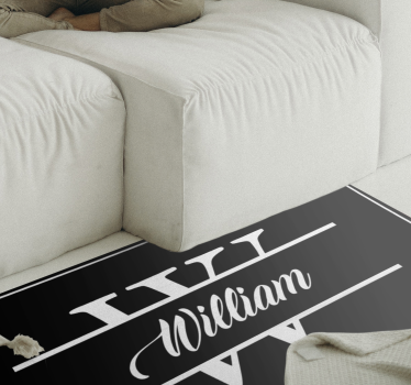 Nowoczesny dywan winylowy eleganckie imię i inicjał - TenStickers