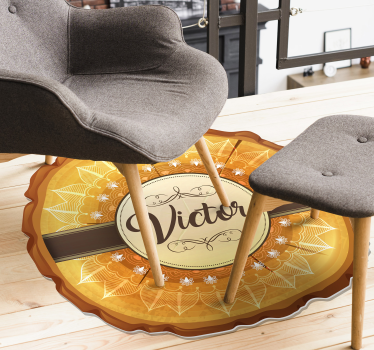 Dywan winylowy z imieniem imitacja drewna - TenStickers