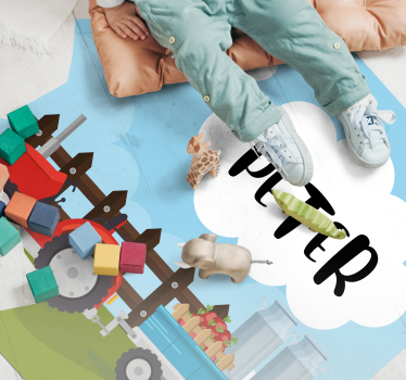 Dywan winylowy z imieniem konfigurowalne gospodarstwo - TenStickers