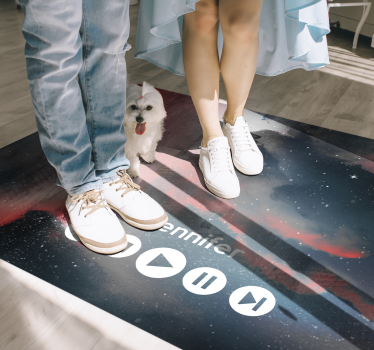 Dywan winylowy dla nastolatków muzyka w kosmosie - TenStickers