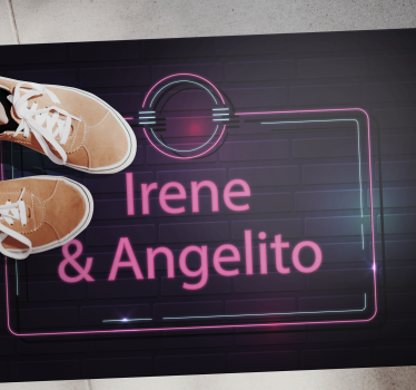 Dywan winylowy dla nastolatków neonowe imiona par - TenStickers
