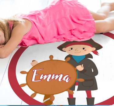 Dywan winylowy z imieniem pirat konfigurowalny - TenStickers