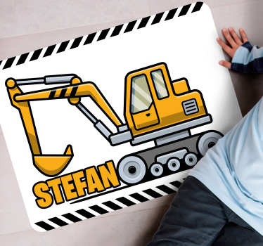 Dziecięcy dywan winylowy niestandardowy pojazd budowlany - TenStickers