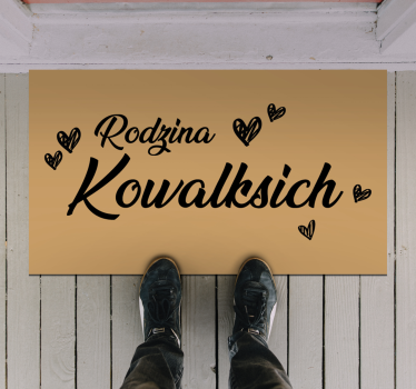 Dywan winylowy do przedpokoju z rodziną w sercu - TenStickers