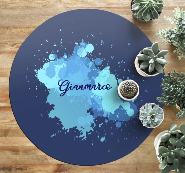 Dywan winylowy dla nastolatków splashing blue z imieniem - TenStickers