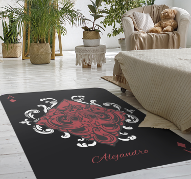 Dywan winylowy do salonu karta do gry z imieniem - TenStickers