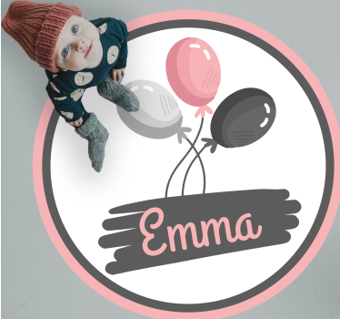 Dywan winylowy z imieniem spersonalizowany motyw balonu - TenStickers